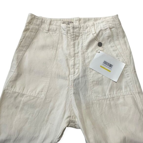 Nili Lotan Luna Pants, Size 4, Eggshell-white, Cotton/Linen, NWT $355 - Picture 10 of 14